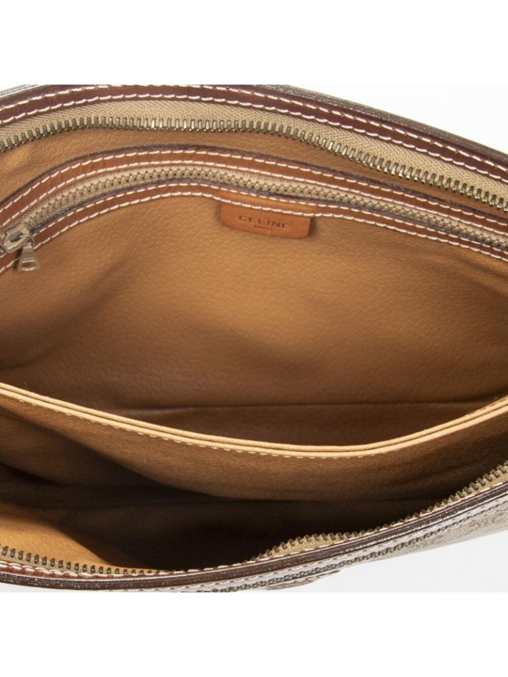Celine Toiletries Pouch Beige Brown Macadam Canvas - Picture 4 of 5